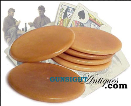 19th century VEGETABLE IVORY POKER CHIPS