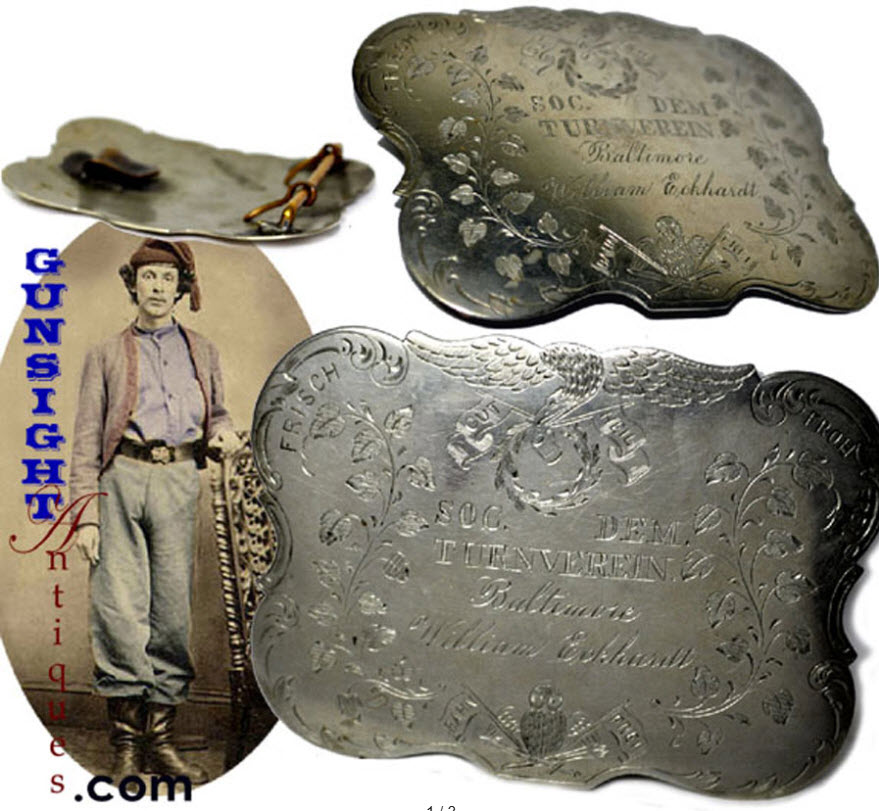rare! 8th MARYLAND - TURNER SOCIETY Civil War BUCKLE