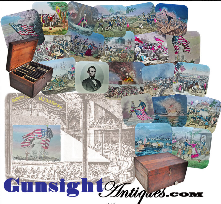 MAGIC LANTERN SLIDE  SHOW? Pilgrims ? Rev. War ? War of 1812 ? Civil War & Spanish American War View