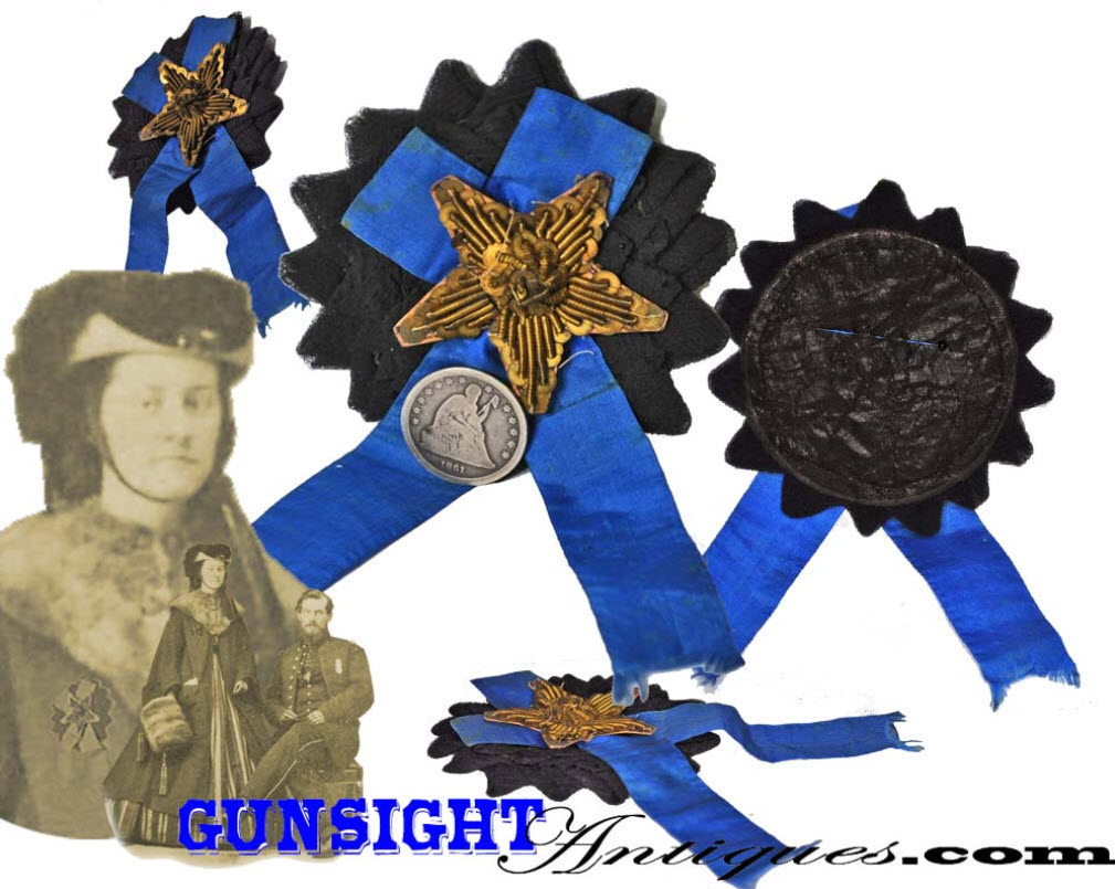 Civil War vintage MOURNING COCKADE