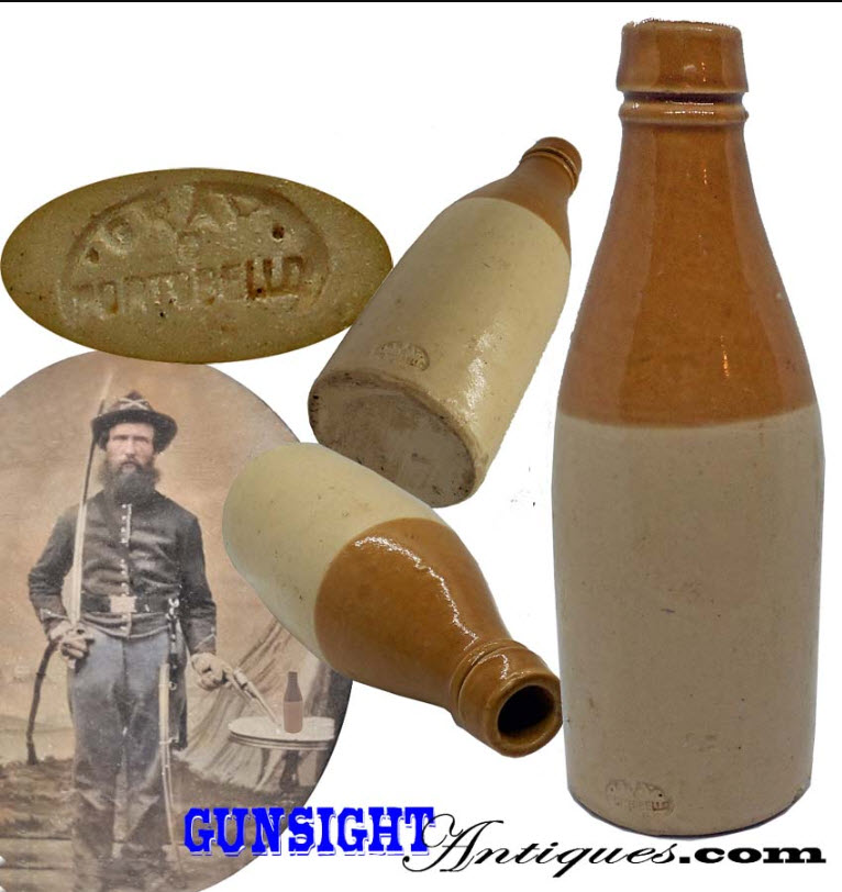 19th century STONEWARE BEER BOTTLE
