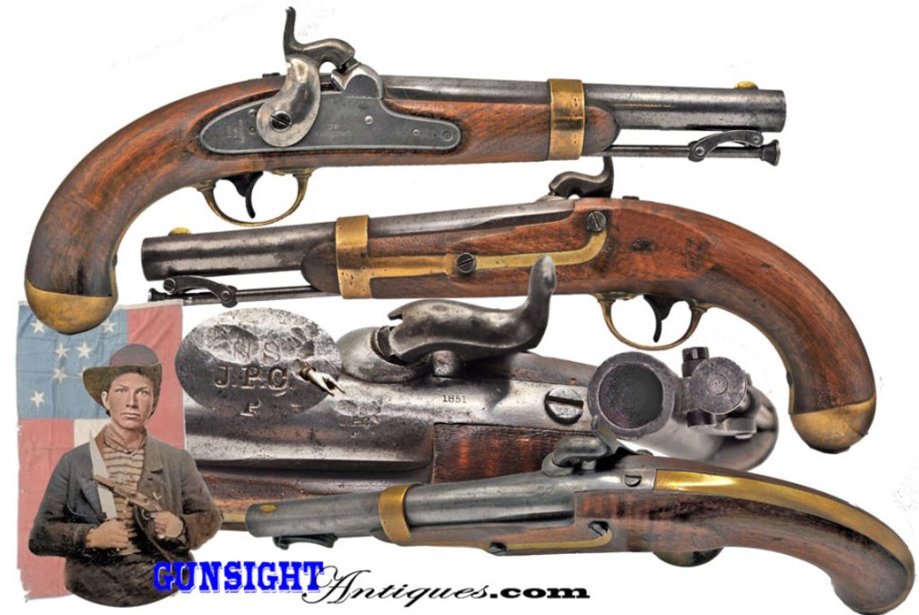 Especially nice!    likely Confederate issue - Aston Model 1842 Pistol