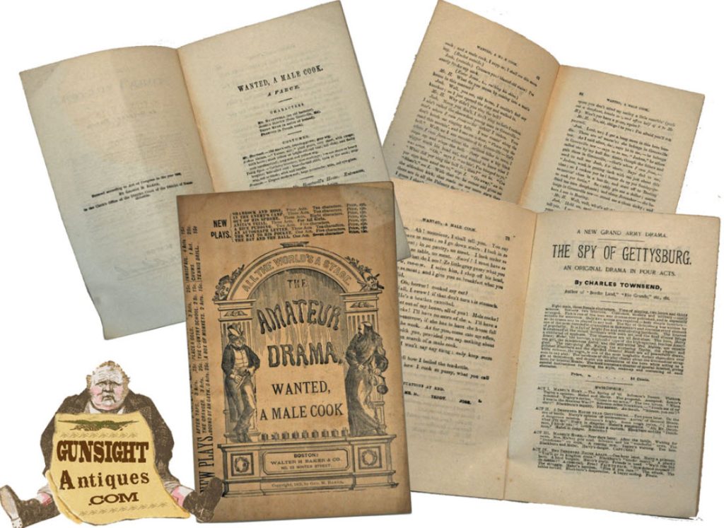 original! Civil War era published Farcical Play - Wanted A Male Cook