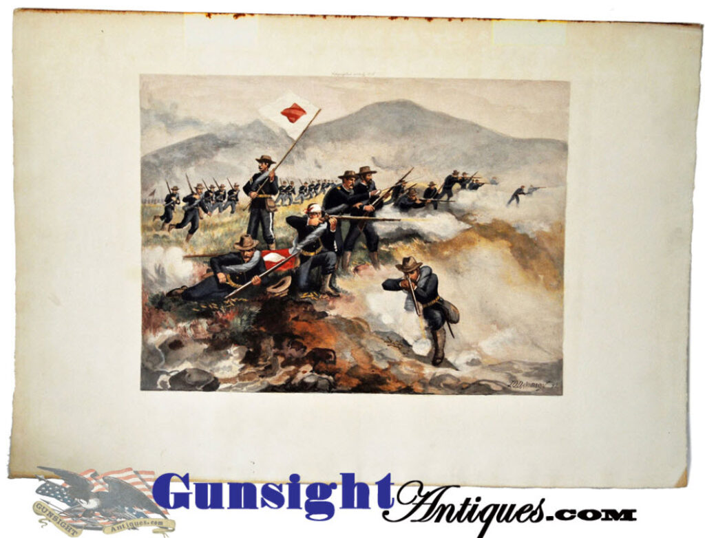 Exceptional! 19th century –  Signal Corp – hand colored collotype