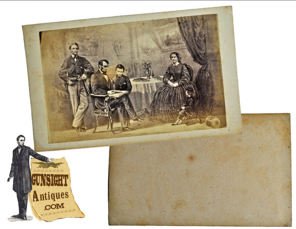 Civil War era Abraham Lincoln & family CDV photograph