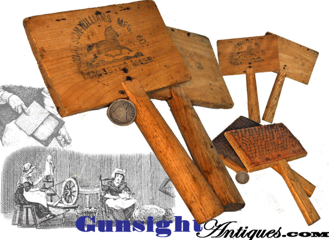 19th century raw wool - Hand Carding Combs