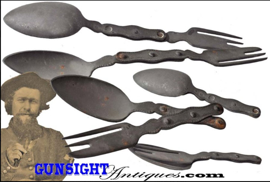 Civil War era FOLDING KNIFE – FORK & SPOON COMBINATION
